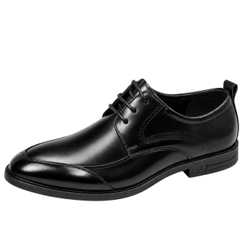 Formal Black Derby Plain Toe Premium Shoes For Men By PULLMAN