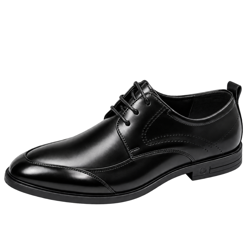 Formal Black Derby Plain Toe Premium Shoes For Men By PULLMAN