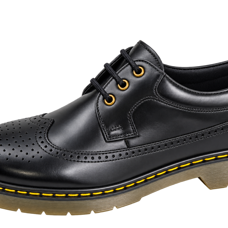 Brogue Oxford Single Sole Leather Shoes Inspired By Marten