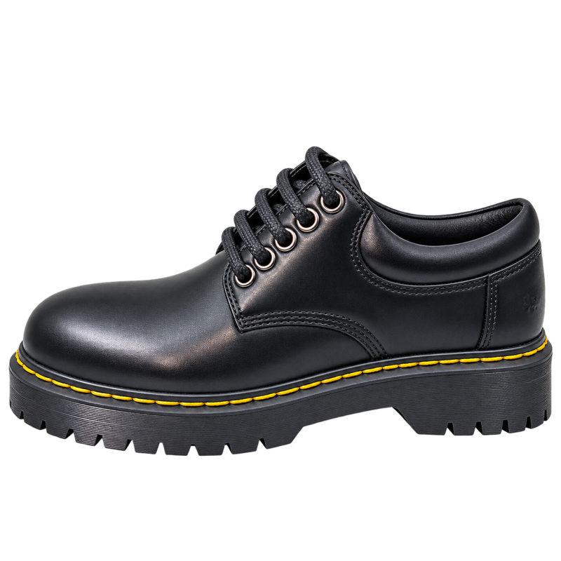 Oxford Shoe Mono Smooth Leather With Double Sole Inspired By Martens