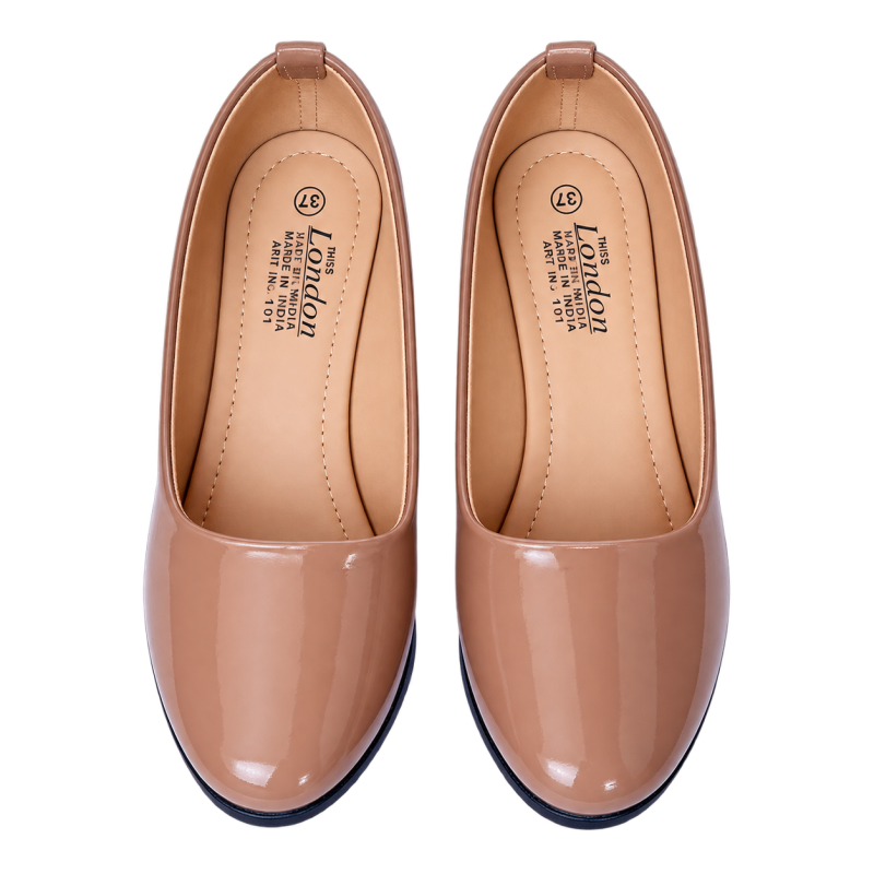 Women's Stylish Formal Low-Heel Shoes With High-Quality Materials With Cheeku Or Beige Colour