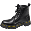 Original Black Leather Ankle Lace- Up Combat Boot By Marten Double Sole