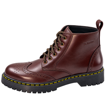 Original Brogue Leather Ankle Lace- Up Double Sole Boot By Marten