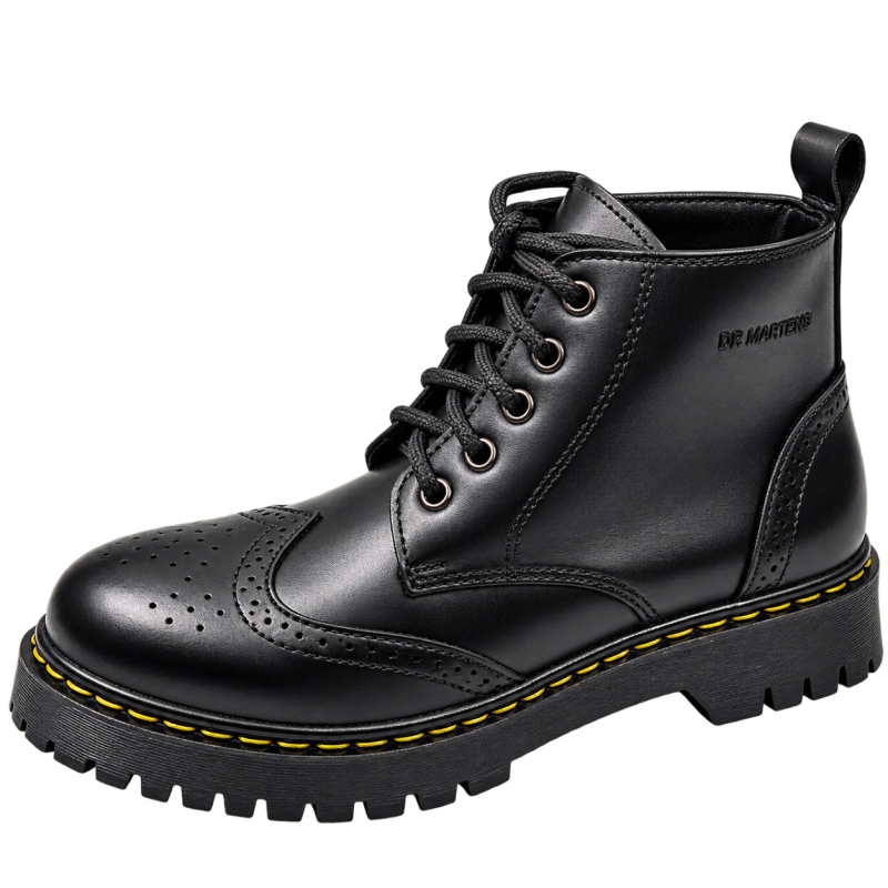 Original Brogue Leather Ankle Lace- Up Double Sole Boot By Marten