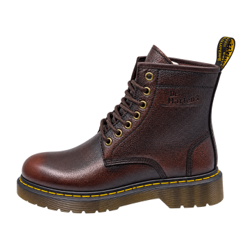 44 & 45 Special Size Broshop Brown Leather Full Boot Inspired By Marten Single Sole