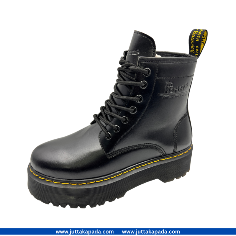 Full Boot Without Zipper With Micro Leather Inspired By Martens Triple Sole