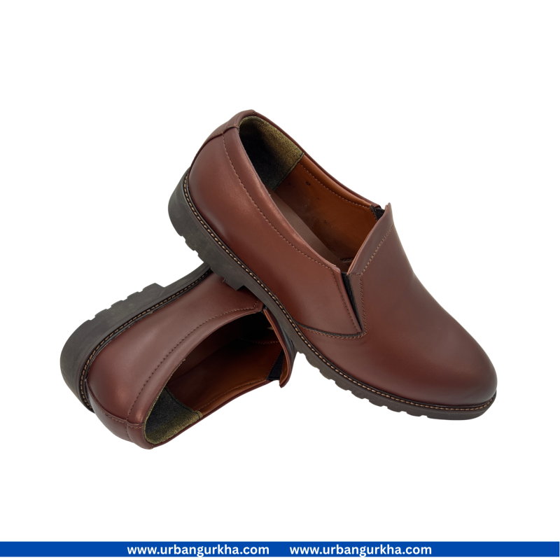 Cherry Brown Party And Casual Oxford Shoes Without Lace Leather For Men