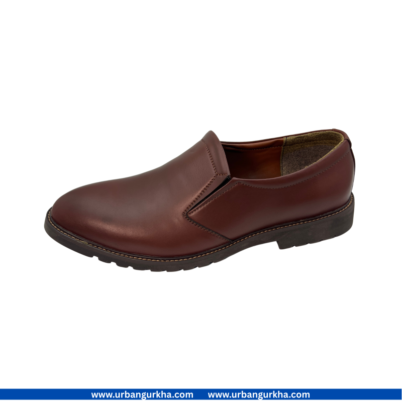 Cherry Brown Party And Casual Oxford Shoes Without Lace Leather For Men