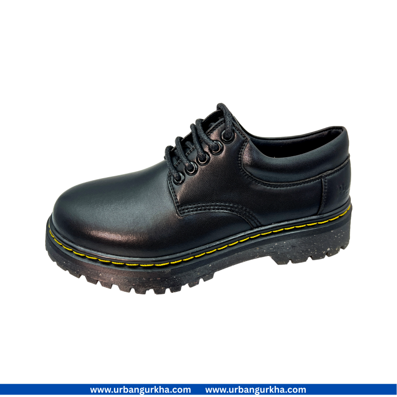 Oxford Shoe Mono Smooth Leather With Double Sole Inspired By Martens