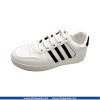 Sneakers For Men With Soft Materials In Lace-Up White With Black Stripe