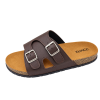 Sandals For Men With Adjustable Double Buckle In Coffee Color