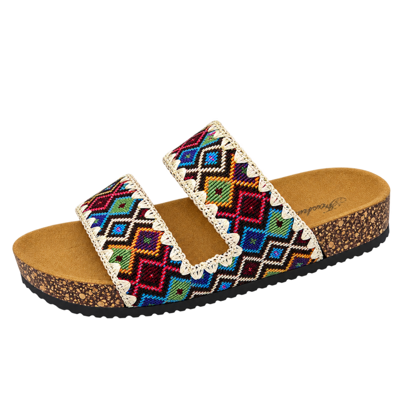 Sandals For Ladies In Beautiful Colour With Different Dhaka Pattern