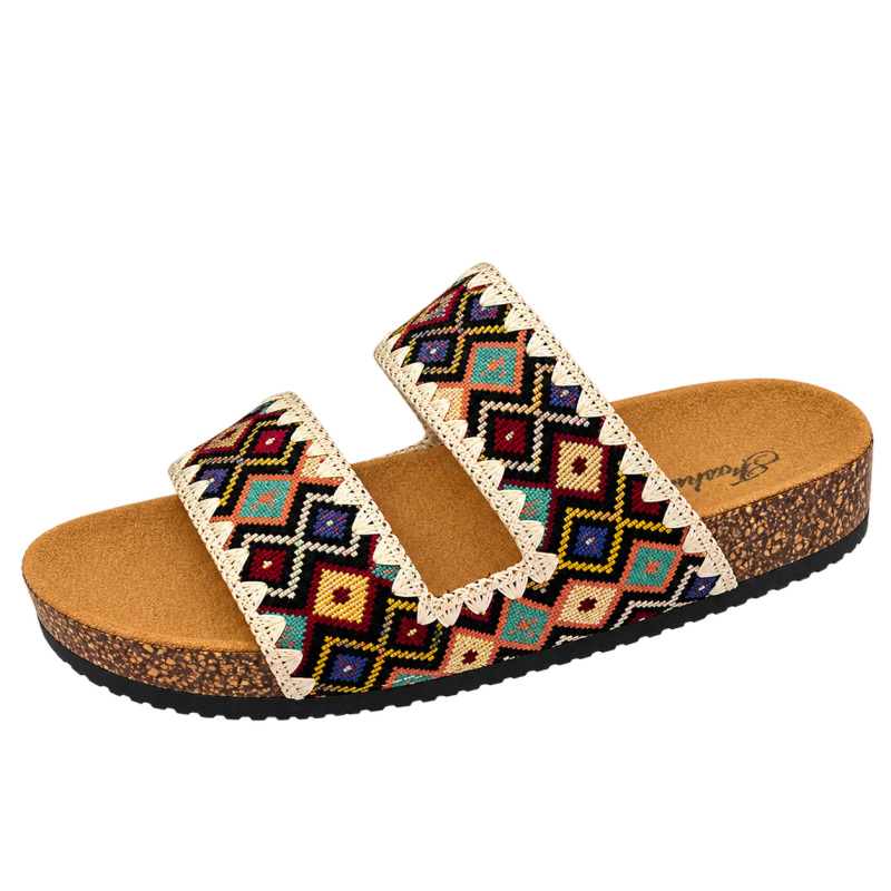 Sandals For Ladies In Beautiful Colour With Different Dhaka Pattern
