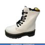Triple Sole Micro Fibre White Boot With Far Inside