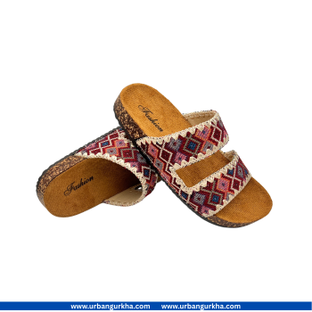 Sandals For Ladies In Beautiful Colour With Different Dhaka Pattern